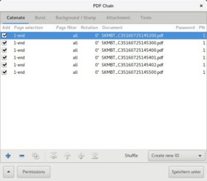 Abbildung 4: PDF Chain bietet eine einfache, aber nützliche grafische Oberfläche zu dem leistungsfähigen PDF Toolkit Pdftk.
