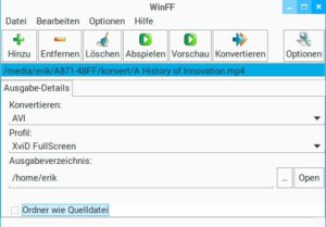Abbildung 7: WinFF bietet eine eingängige Oberfläche und ein flottes Arbeitstempo.