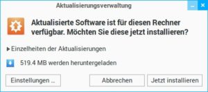Abbildung 8: Dank der Aktualisierungsverwaltung halten Sie das System mit wenigen Mausklicks auf dem aktuellen Stand.