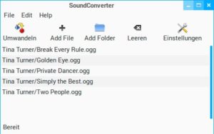 Abbildung 8: Soundconverter wandelt Audioformate um, wozu es auf Ffmpeg, Mplayer und Lame zurückgreift.