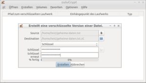 Abbildung 2: Mit Zulucrypt lassen sich auch einzelne Dateien bequem gegen fremde Blicke absichern.