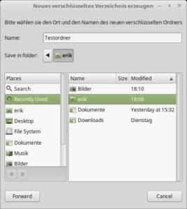 Abbildung 3: Um einen neuen, verschlüsselten Ordner anzulegen, genügen wenige Mausklicks und die Vergabe eines Passworts.