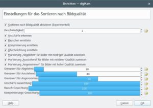 Abbildung 3: Digikam ermittelt auf Wunsch automatisiert die Bildqualität und zieht so ohne weiteres Zutun die besten Bilder aus der Datenbank.