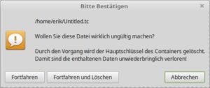 Abbildung 3: Container lassen sich aus Trupax heraus unwiderruflich löschen.
