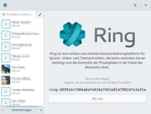 Abbildung 4: Ring benötigt ebenfalls keine zentralen Server, unterstützt zudem Audio- und Video-Chats.