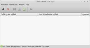 Abbildung 6: Auch der Gnome Encfs Manager reduziert seine Funktionalität aufs Wesentliche.
