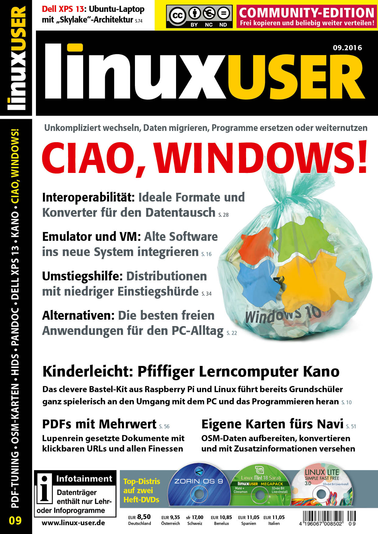 Heftcover LinuxUser Community Edition 09/2016