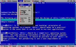 Abbildung 1: Die TeXShell für MS-DOS war eine der ersten "integrierten Schreibumgebungen" für LaTeX.