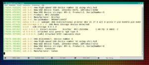 Abbildung 1: Das Anstöpseln eines USB-Geräts sollte immer eine Reaktion im Systemlog verursachen. Hier haben wir zwei Scanner angeschlossen.