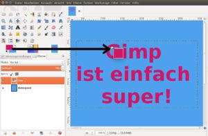Abbildung 2: Per Drag & Drop färben Sie nicht nur den Hintergrund, sondern auch einen Text ganz bequem ein. Ziehen Sie das Farbfeld einfach auf den Schriftzug – fertig.