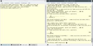 Abbildung 2: Starten Sie einen "wget"-Download mit der Option "-b" im Hintergrund, können Sie in der Protokolldatei "wget-log" seine Aktivität beobachten.