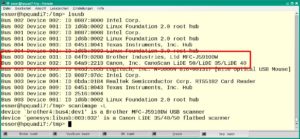 Abbildung 2: Mit "lsusb" und "scanimage -L" finden Sie raus, ob Linux Ihren USB-Scanner überhaupt bemerkt hat.