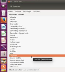 Abbildung 3: Über das Unity Tweak Tool können Sie den Look neuer Themes antesten und bei Gefallen die neuen Symbole übernehmen.