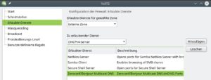 Abbildung 3: Die Suse-Firewall verhindert möglicherweise die automatische Erkennung von Bonjour-Druckern, wenn der entsprechende Dienst blockiert wird.