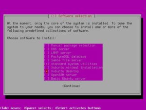 Abbildung 3: Die Installationsroutine von UbuntuBSD arbeitet rein textbasiert. Bereits im Installer geben Sie den Einsatzzweck des Systems vor.