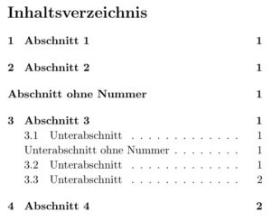 Abbildung 5: Die nicht nummerierten Überschriften können Sie manuell ins Inhaltsverzeichnis aufnehmen.