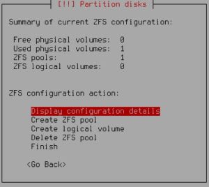 Abbildung 5: Beim manuellen Partitionieren lässt sich auch ein ZFS-Pool anlegen.