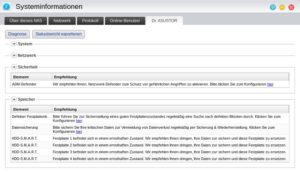 Abbildung 5: Ein Diagnose-Tool namens Dr. Asustor prüft den aktuellen Betriebszustand des Systems. Sollte etwas nicht stimmen, hilft es mit entsprechenden Empfehlungen weiter.