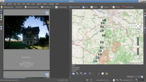 Abbildung 5: Die Fotoverwaltung Digikam ermöglicht es, Bilder auf einer Karte anzuzeigen.