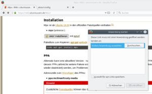 Abbildung 6: Der Helfer "apturl" sorgt nach passender Konfiguration dafür, dass Firefox "apt://"-Links verarbeiten kann.