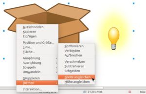 Abbildung 7: Das neue Impress bietet eine bequeme Möglichkeit, die Höhe und Breite mehrerer Objekte auf denselben Wert zu bringen.