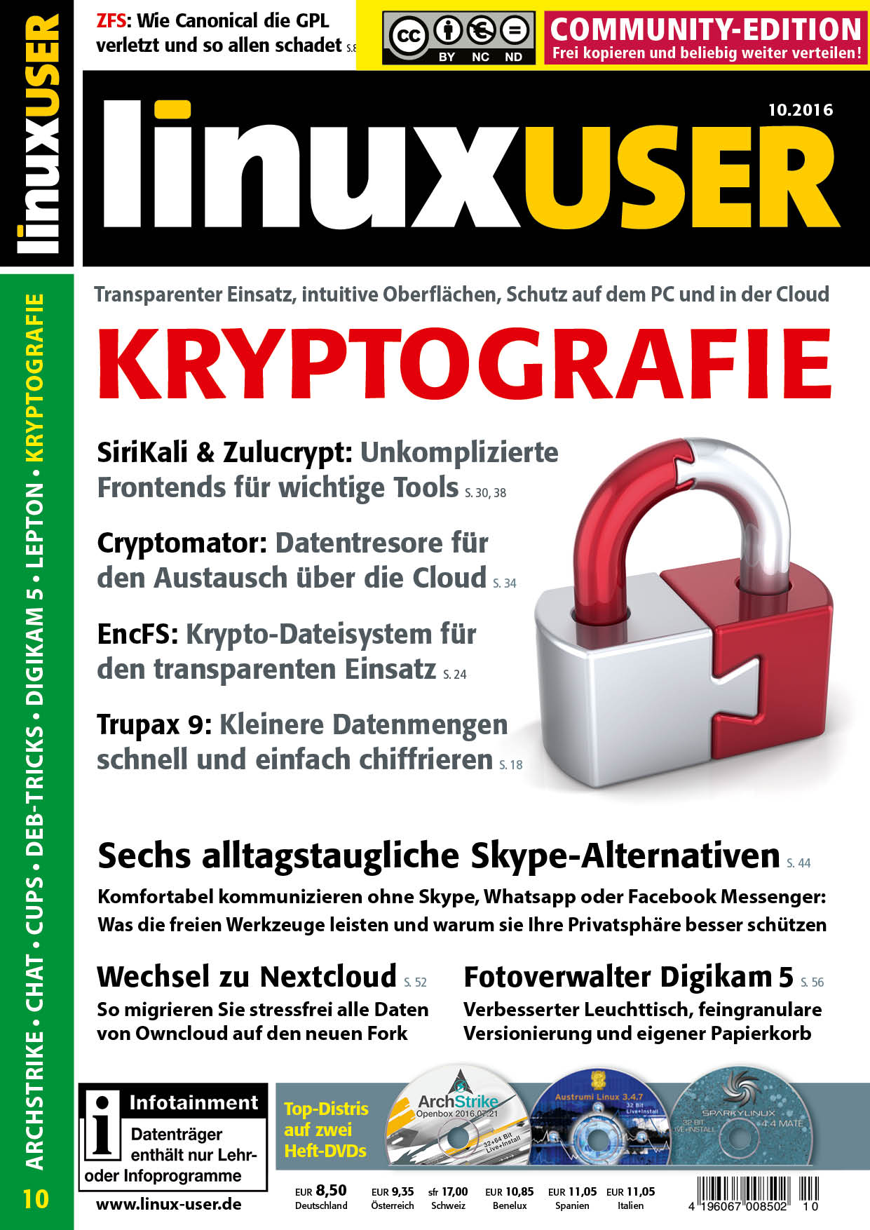 Heftcover LinuxUser Community Edition 10/2016