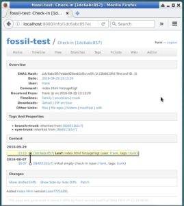 Abbildung 2: Über das Webinterface schauen Sie im Browser die Informationen zu einem Commit an.