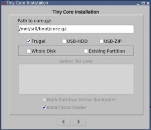 Abbildung 3: Der in den Repositories enthaltene TC-Installer transferiert Minux auf einen Massenspeicher.