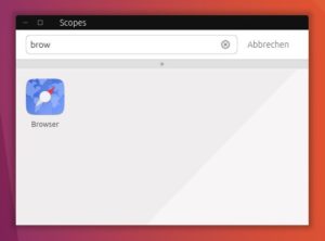 Abbildung 3: Das frei auf dem Desktop verschiebbare Scopes-Fenster mit seiner hakeligen Suche bietet noch keinen vollwertigen Ersatz für das Dash aus Unity 7.