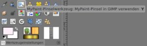 Abbildung 4: Gimp erhält nun zusätzliche Zeichenfunktionen, die von MyPaint stammen.