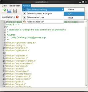 Abbildung 4: Hinsichtlich Komfortfunktionen hat der Texteditor von Lumina noch wenig zu bieten.
