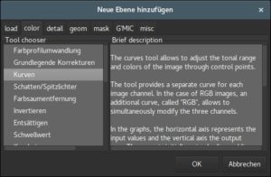 Abbildung 4: Photoflow bringt eine Reihe von Filtern mit, um Details und Farben in importierten Bildern zu bearbeiten.