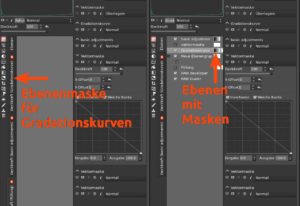 Abbildung 9: Für Ebenenmasken bedarf es eines Doppelklicks auf das zunächst weiße Feld, das sich anschließend in eines mit einem Verlauf umwandelt.