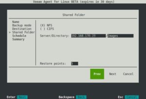 Abbildung 3: Backups lassen sich nicht nur lokal anlegen, sondern auch via NFS oder CIFS remote ablegen.