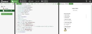 Abbildung 4: Overleaf ermöglicht bereits in der kostenlosen Variante ein kollaboratives Arbeiten an LaTeX-Dokumenten sowie das Synchronisieren von Projektdaten via Git zwischen Server und lokalem Rechner.