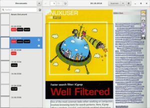 Abbildung 7: Nach dem Scannen zeigt das Programm die zuletzt eingelesene Seite und bietet rudimentäre Möglichkeiten zum Bearbeiten.