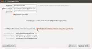 Abbildung 1: Dank einer integrierten Datenbank erkennt Thunderbird viele Kontoeinstellungen inzwischen automatisch, aber die Angaben können Sie auch selbst einfügen.