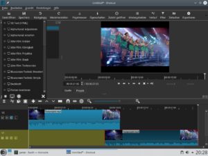 Abbildung 13: Mit der auf Wunsch einblendbaren Zeitleiste (unten) schließt Shotcut zur Liga der Mehrspureditoren auf.