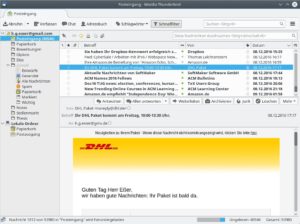Abbildung 2: Die Nachrichtenansicht nach dem Einrichten eines Kontos: Links sehen Sie die Ordner, rechts die dazugehörigen E-Mails mitsamt einer Vorschau.