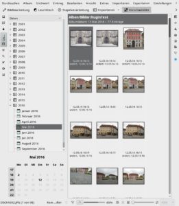Abbildung 27: Im übersichtlichen Datum-Browser finden Sie Fotos über das Aufnahmedatum.