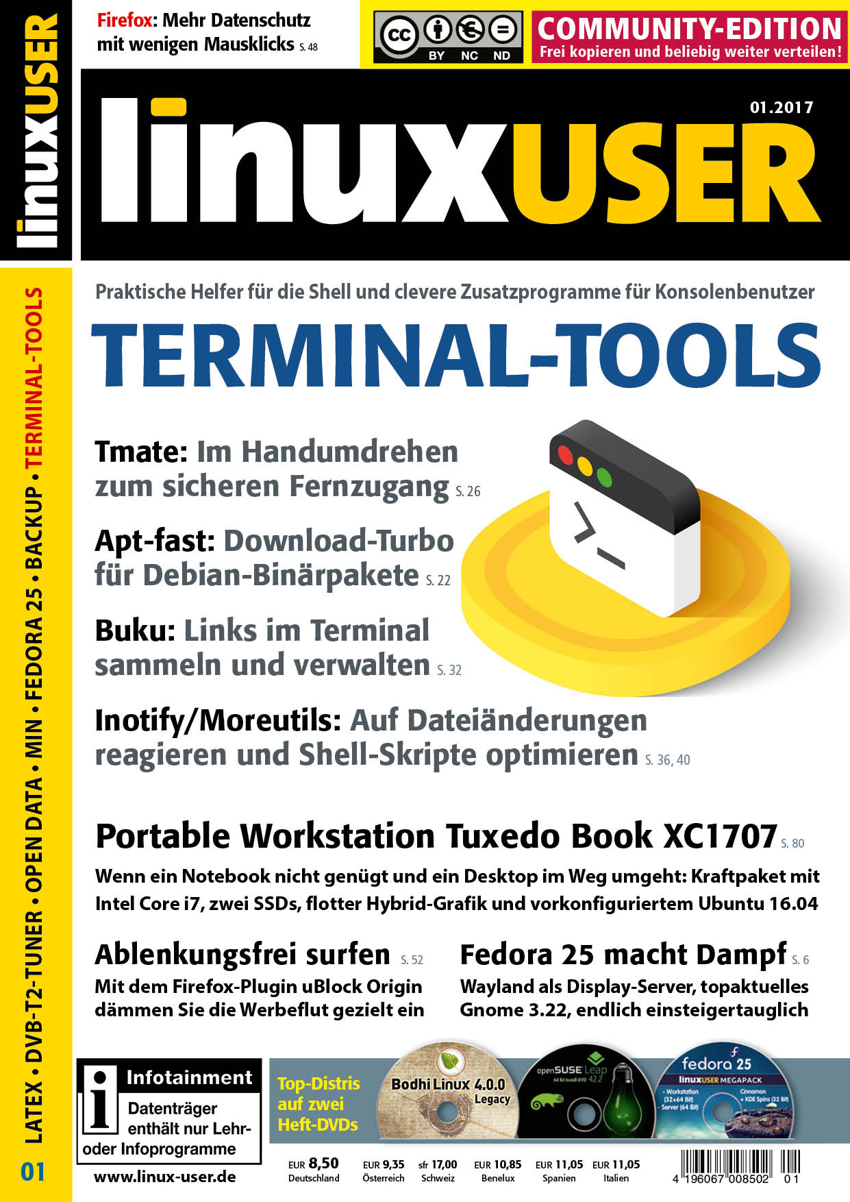 Heftcover LinuxUser Community Edition 01/2017