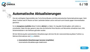 Abbildung 6: Vorbildlich: Bereits während der Ersteinrichtung bietet der Turris Omnia das Aktualisieren aller Softwarekomponenten an.