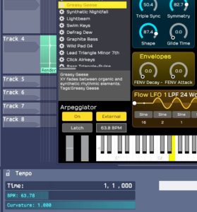 Abbildung 2: BioTek folgt der in der Laufwerkseinstellung von Tracktion 7 eingestellten Laufgeschwindigkeit des Musikstücks, hier abenteuerlich langsame 64 BPM.