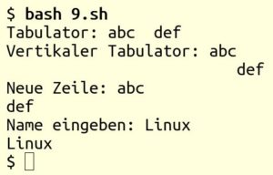 Abbildung 1: Steuerzeichen in Aktion (<a href="#artRef-l9">Listing 9</a>).