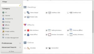 Abbildung 3: Mit Compiz lassen sich auch unter XFCE interessante Desktop-Effekte nutzen.