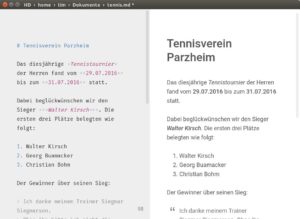 Abbildung 5: Caret zeigt die Anzahl der Wörter rechts unten in der Ecke des Editors an.