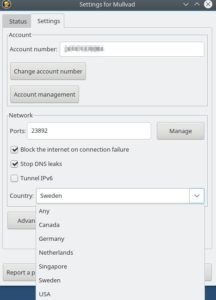 Abbildung 5: Die Client-Software des schwedischen Anbieters Mullvad schaltet ab, wenn der Tunnel zusammenbricht.