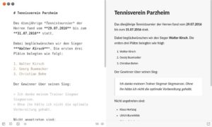 Abbildung 12: Das Hauptfenster von WordMark erscheint randlos. Die Zahl neben dem Auge in der Statusleiste zeigt die Anzahl der Wörter.