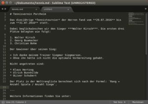 Abbildung 13: Sublime bietet viele hilfreiche Details: So erscheint am rechten Rand eine "Karte" des kompletten Dokuments. Mit einem Mausklick springt man schnell an die entsprechende Stelle.