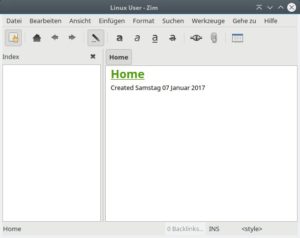 Abbildung 1: Der erste Blick verrät noch wenig über die vielen Fähigkeiten des Desktop-Wikis.
